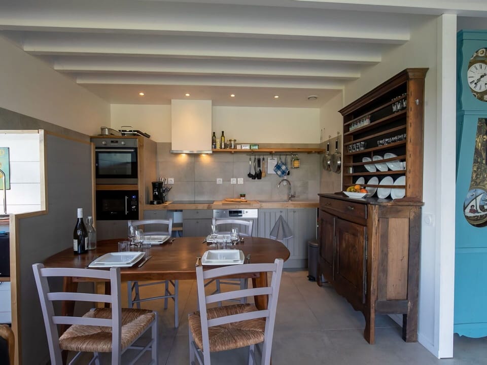 Table, Cabinetry, Furniture, Countertop, Kitchen, Wood, Shelf, Chair, Shelving, Flooring