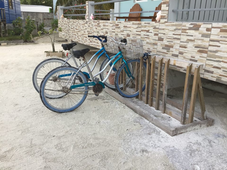 Courtesy bike with basket for getting around fast and easy