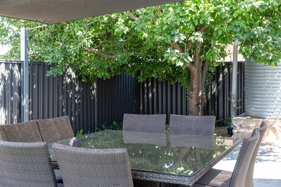 Outdoor setting in backyard at Cook's House