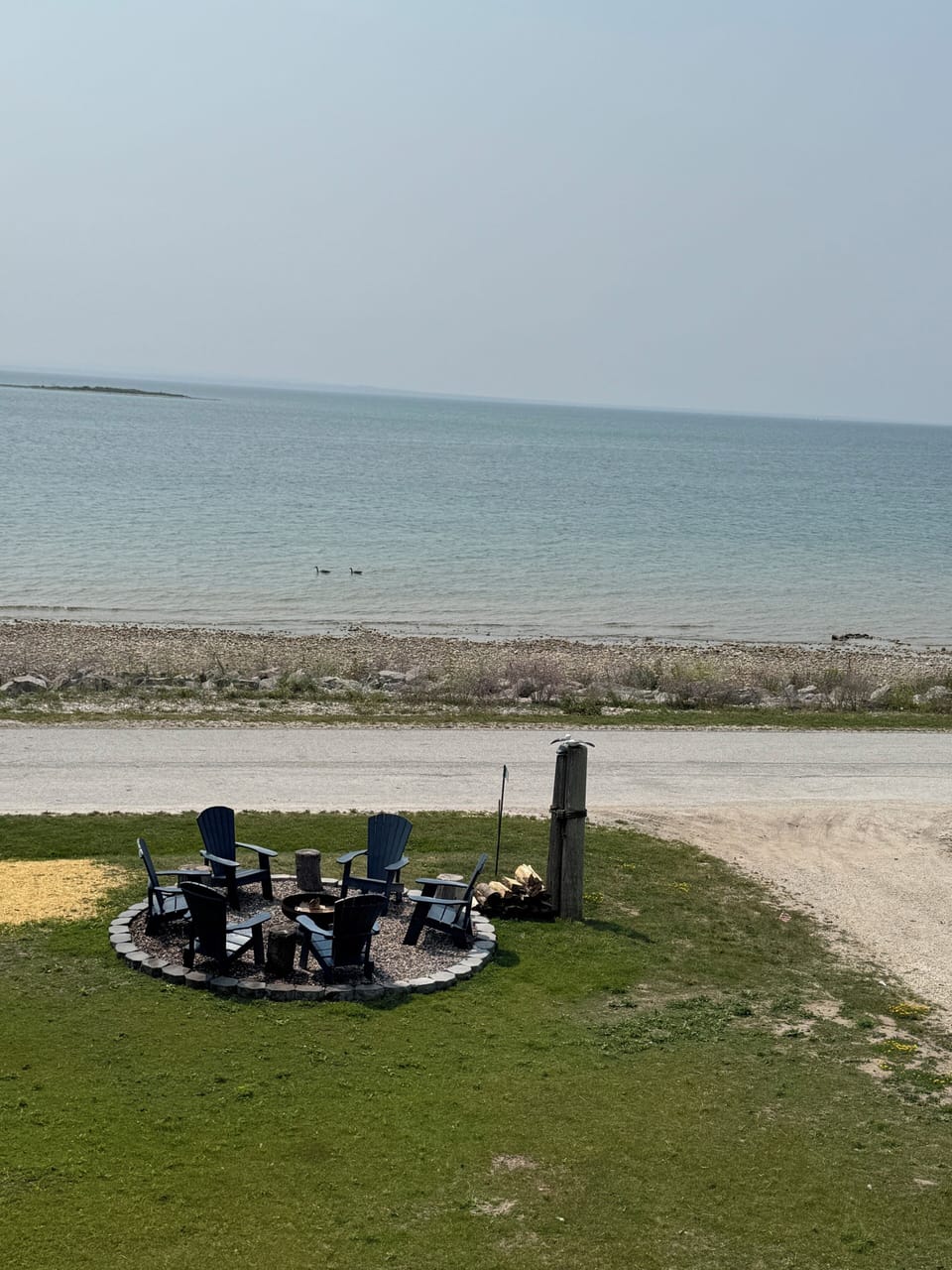 Firepit with view of the Mighty Mac