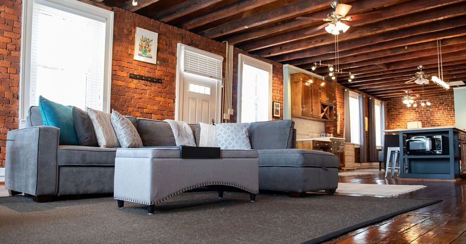 Sofa converts to a sofa bed for two extra guests.
