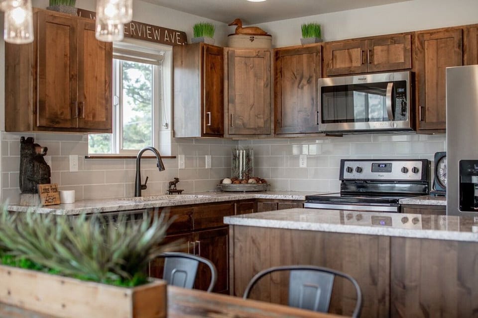 Well stocked and updated kitchen.