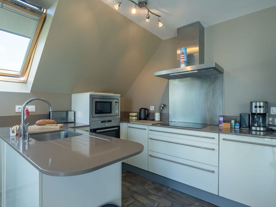 Kitchen, Countertop, Kitchen Appliance, Flooring, Interior Design, Ceiling, Cabinetry, Major Appliance, Floor, Light Fixture