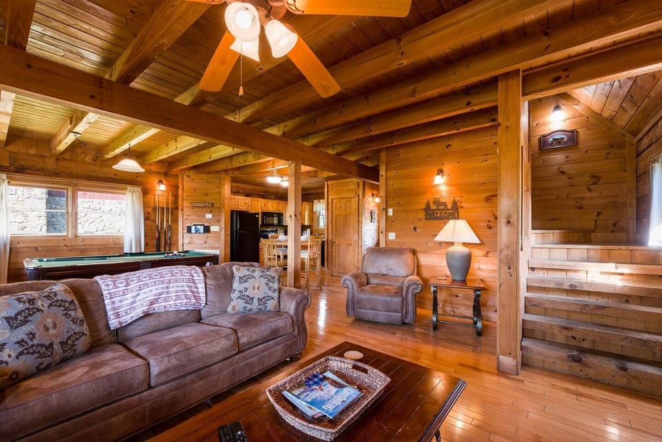 Cozy living room space with queen sleeper sofa