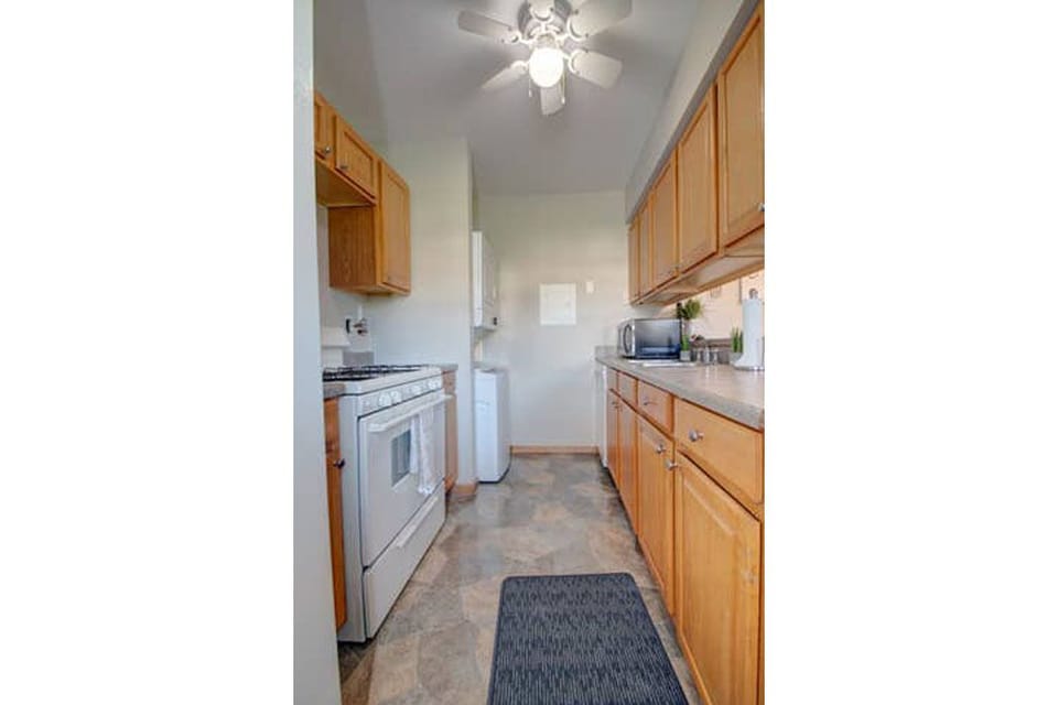 Kitchen is is equipped with full size appliances