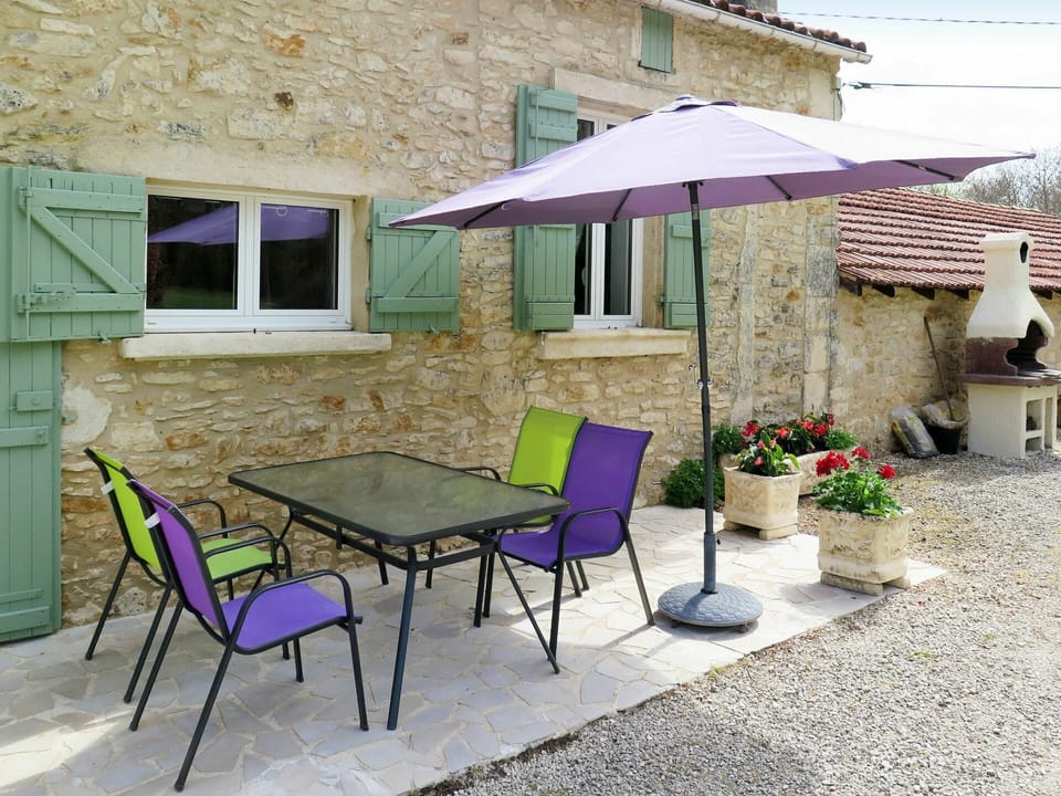 Plant, Building, Table, Furniture, Window, Flowerpot, Chair, Umbrella, Azure, Shade
