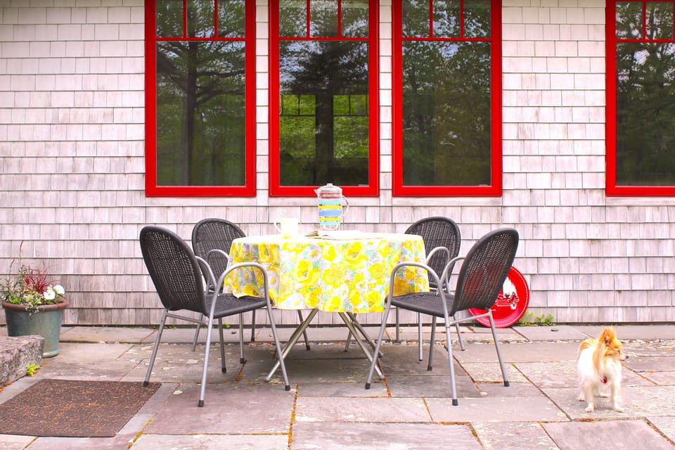 Dine al fresco on the large patio out back.