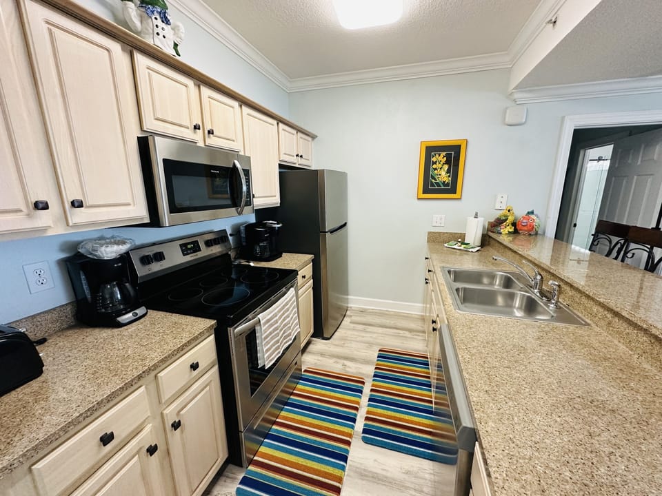 kitchen with stainless steel appliances.