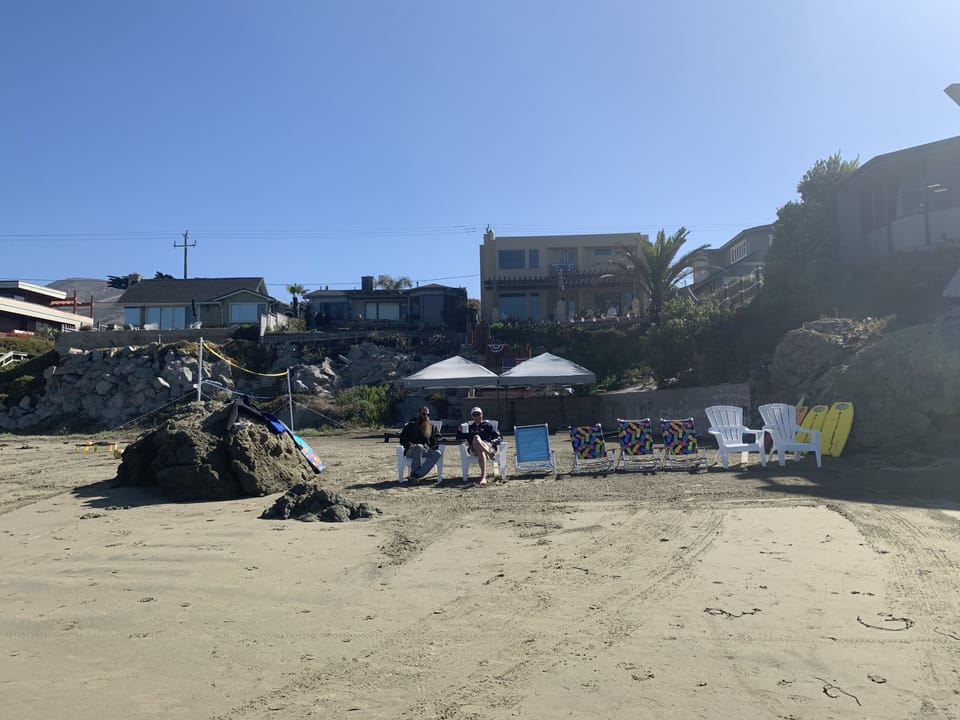 View from the beach looking up at the beach house!