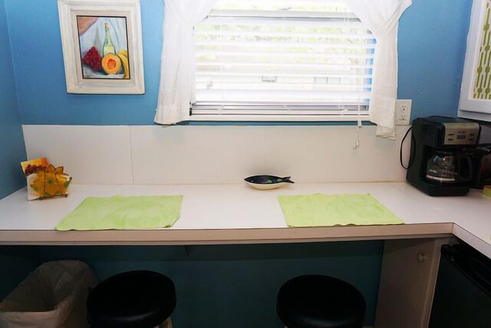 Counter seating for two.