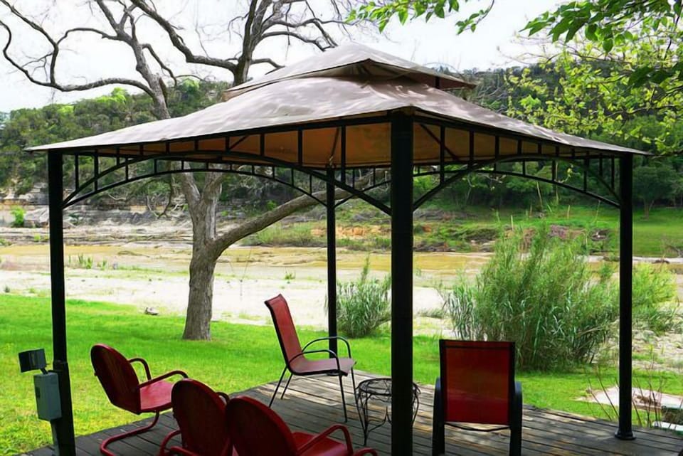 Outside deck looking at the Blanco river