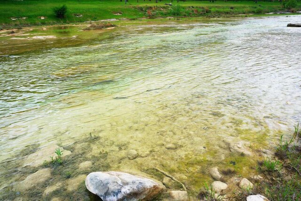 The clear water of the blanco river.  ***Note water level can fluctuate and this is not a deep part of the river.***