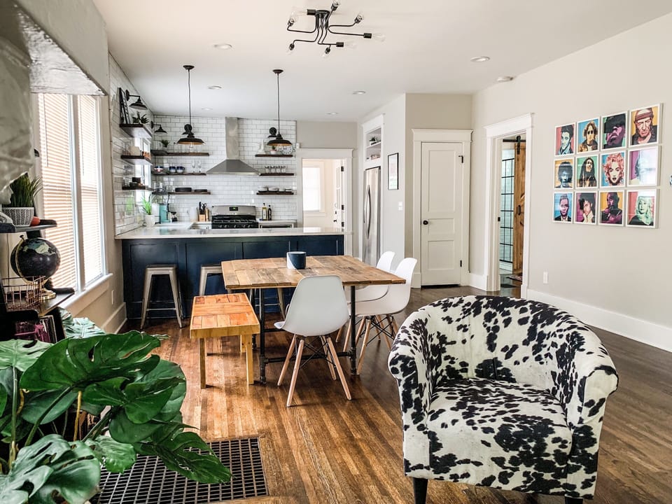 Our house has an open floor plan - you can cook, eat, or just chill out