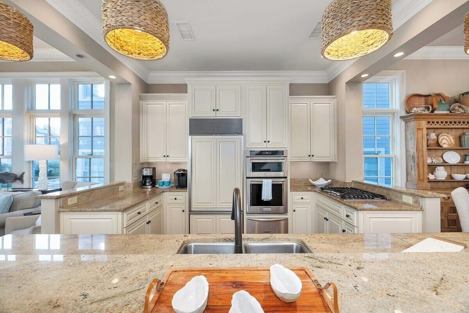 Modern kitchen with stainless steel appliances