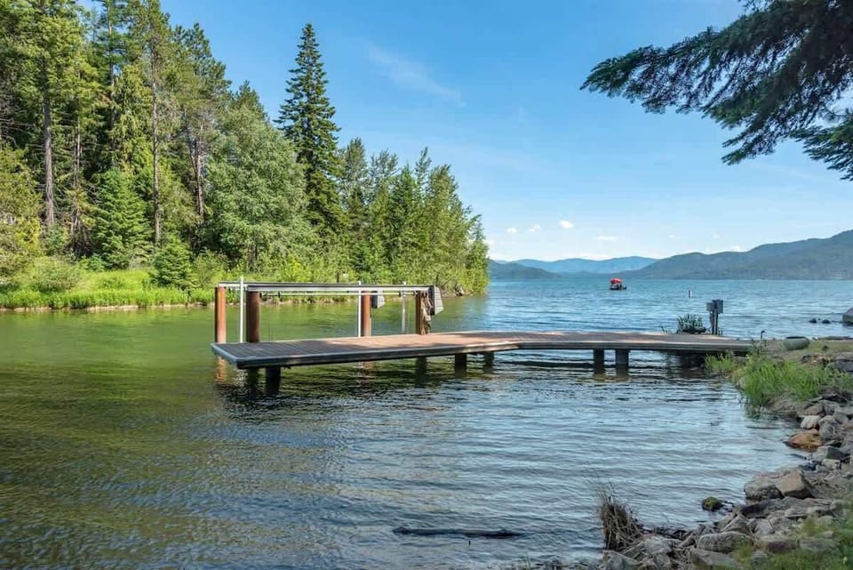 Private dock with boat lift for up to 10,000 lb boat.