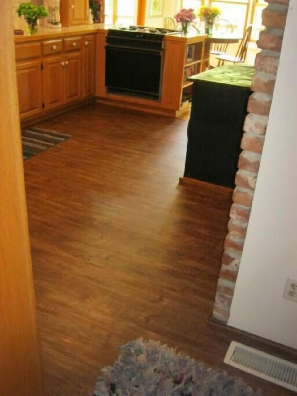 view of kitchen from back door