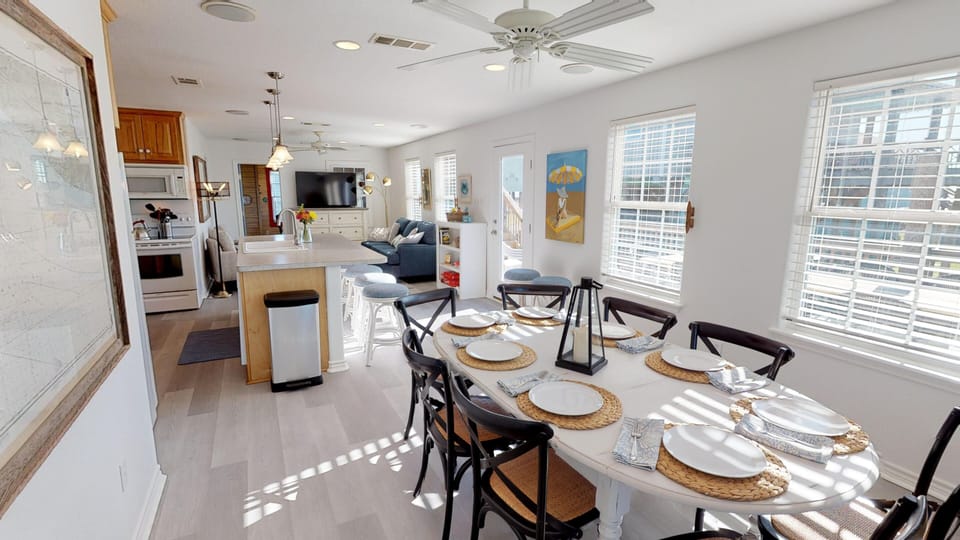 Dining room table -- seats 8