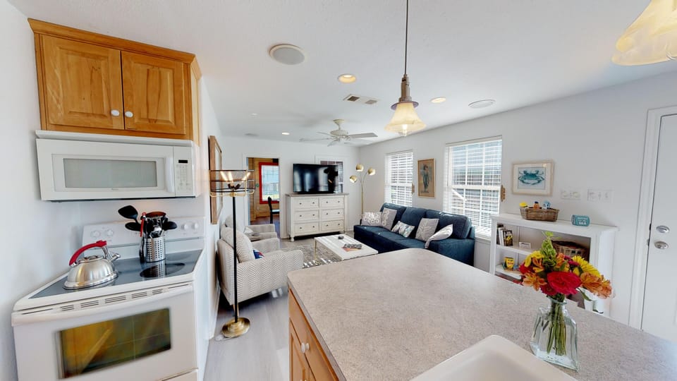 Stove, kitchen, bar - living room