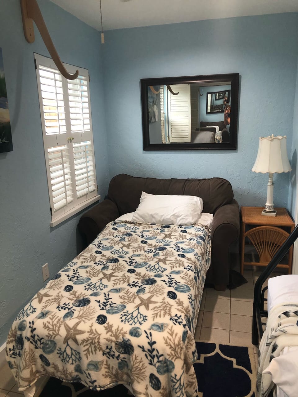 Twin Pullout Couch in Guest Room