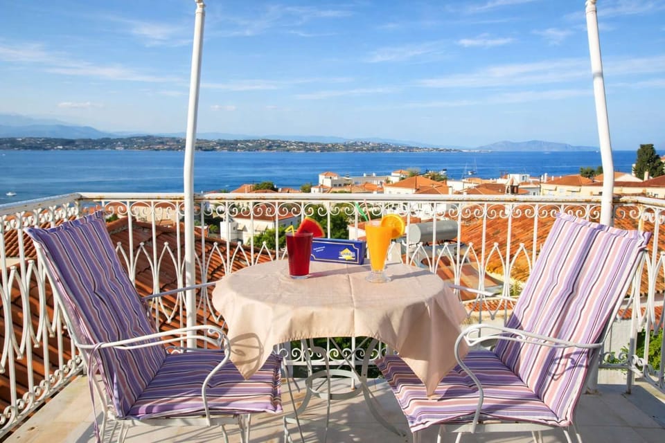 Stunning Panoramic Views of Spetses Town, Rooftops, and the Sea