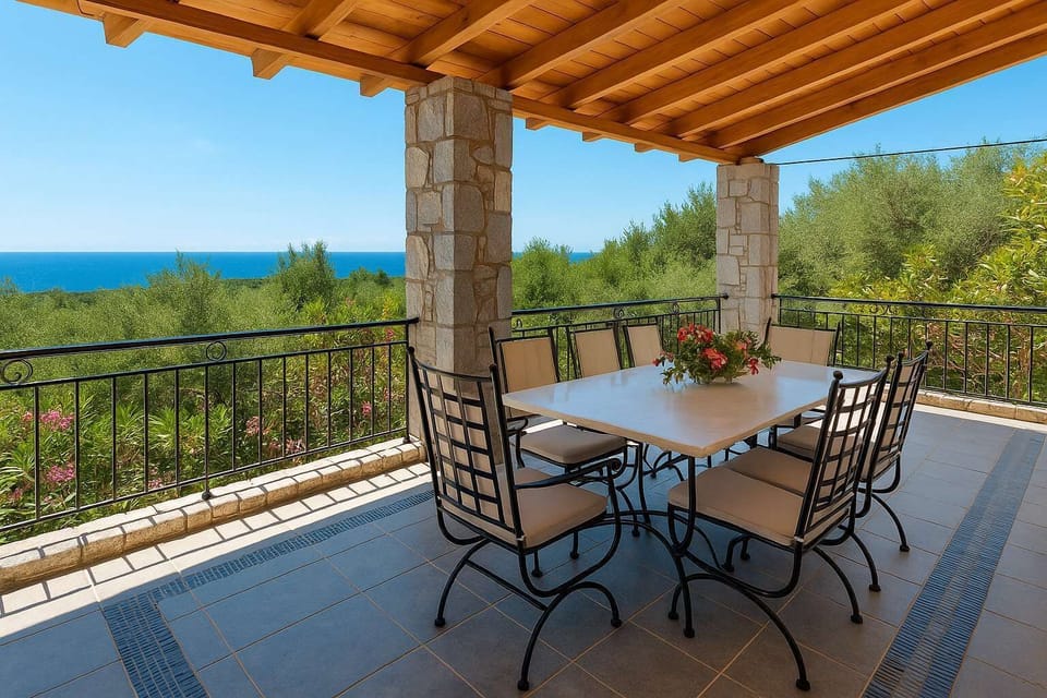 Uninterrupted Sea Views from the Property – The house offers sweeping views of the Mediterranean Sea, framed by lush greenery and traditional stone walls, giving guests a true sense of relaxation.