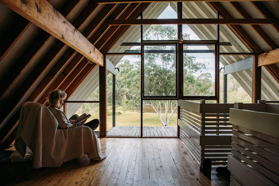 Reading chair with a view in the loft bedroom