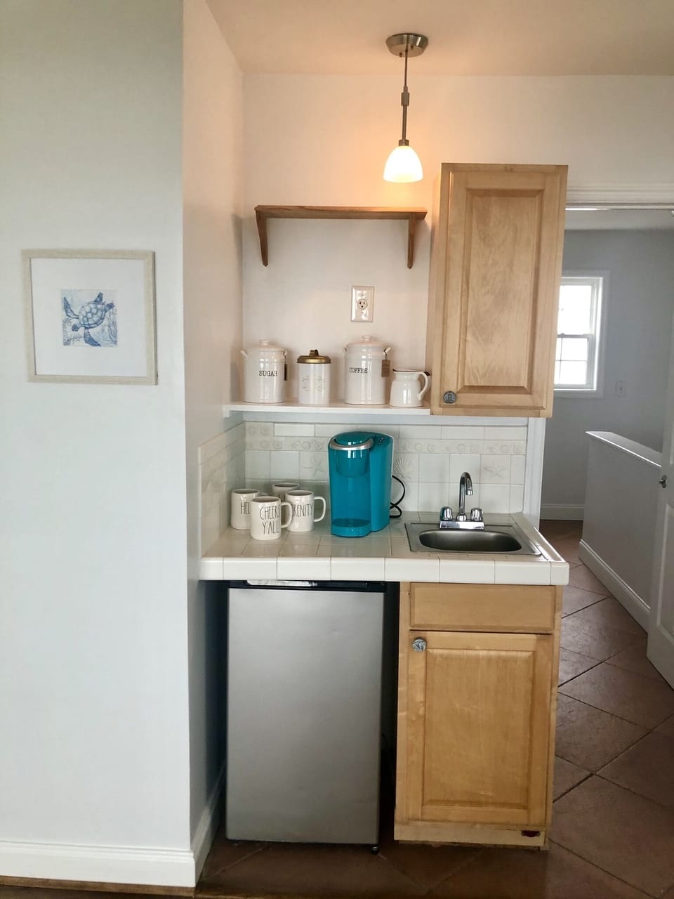 Coffee bar and fridge in top floor master