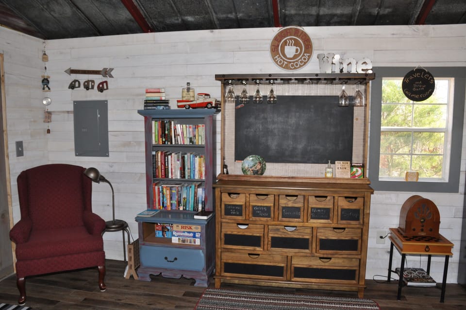 Traveler's Game Room and Brew Barn.
This is shared space.