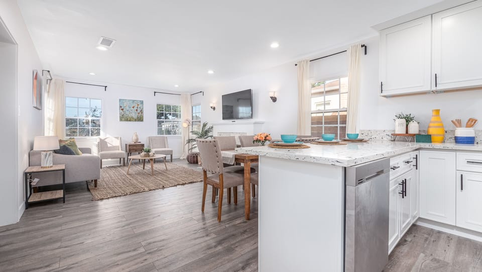 This modern kitchen is perfect for entertaining guests