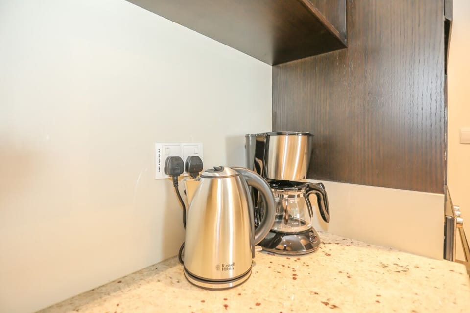 Start your day with a refreshing hot coffee or tea.