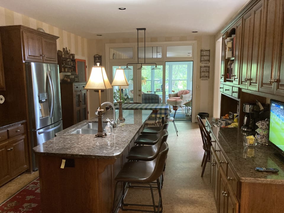 Kitchen looking toward breakfast and sunroom