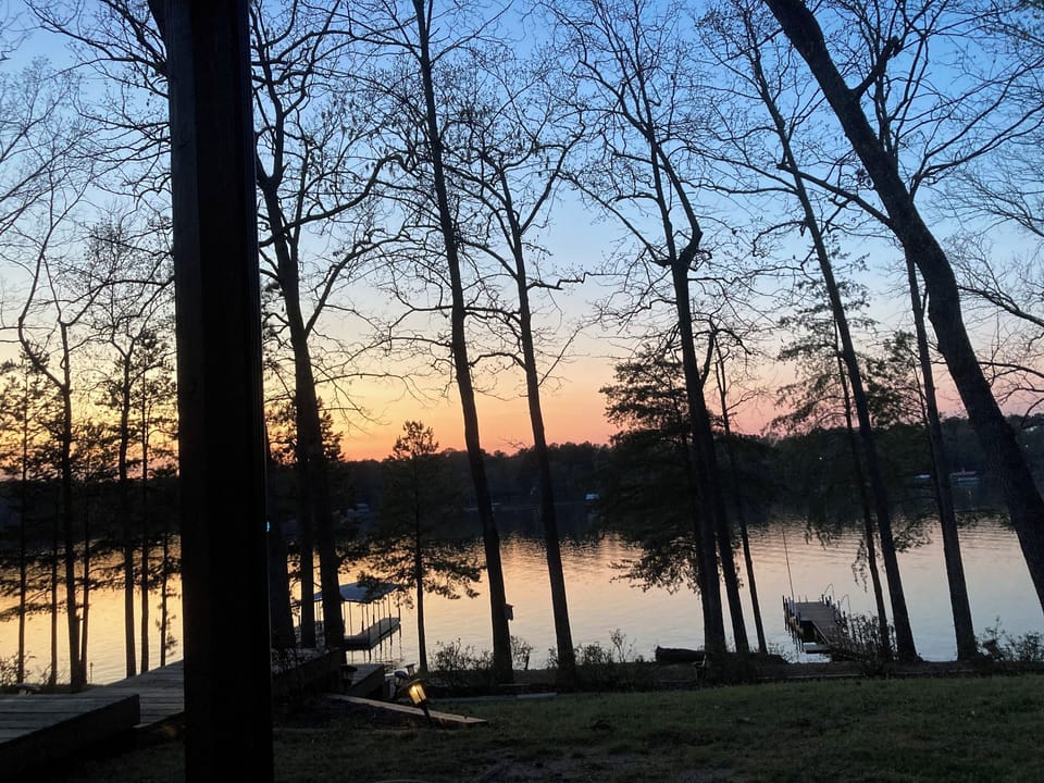 Sunset from downstairs outdoor sitting areas