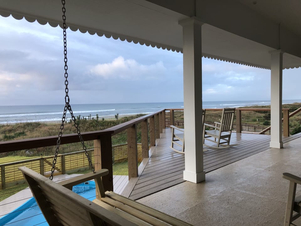 Main floor ocean porch and deck