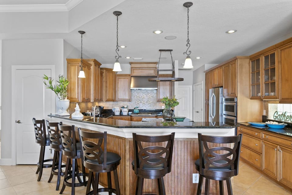 Gourmet kitchen with bar