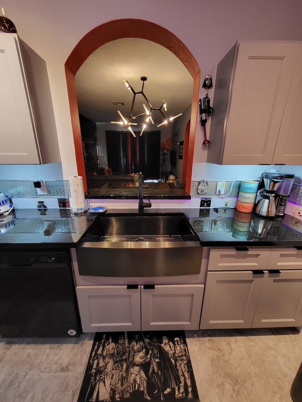 Our kitchen was completely renovated recently. We love our black stainless steel apron sink!