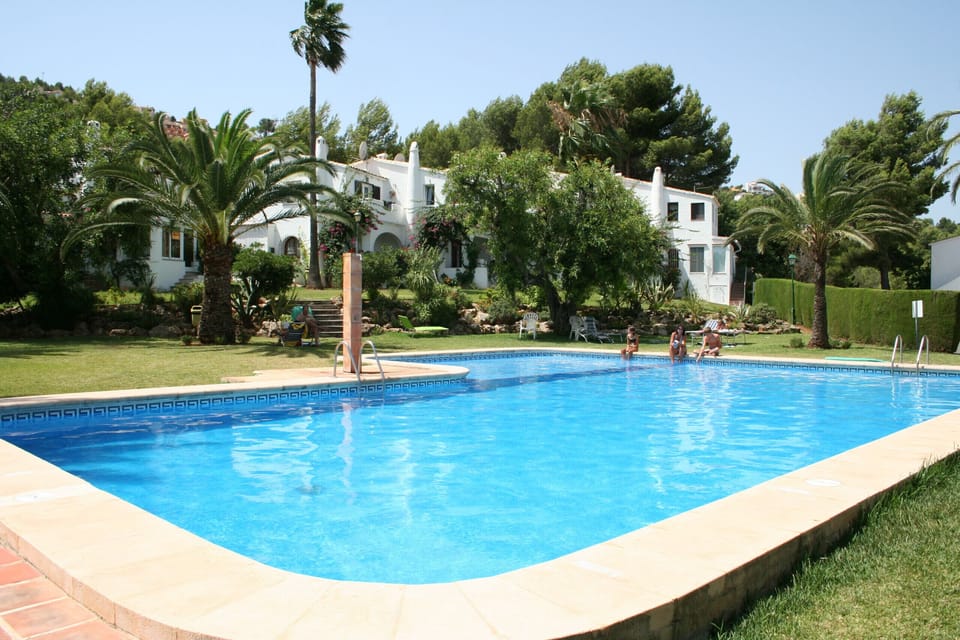 Outdoor pool with children's area