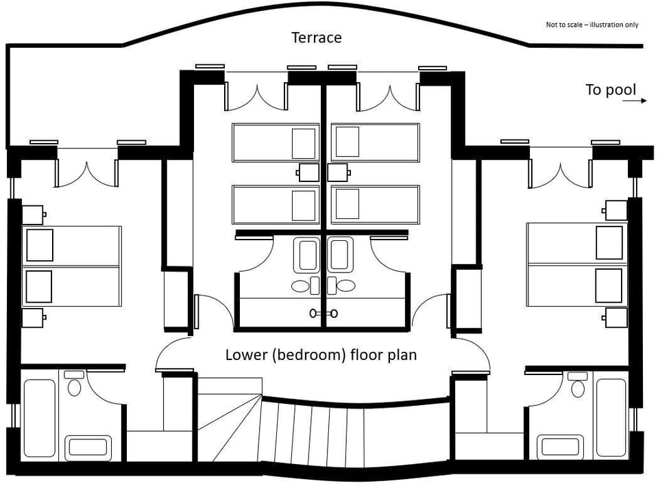 Lower (bedroom) floor plan