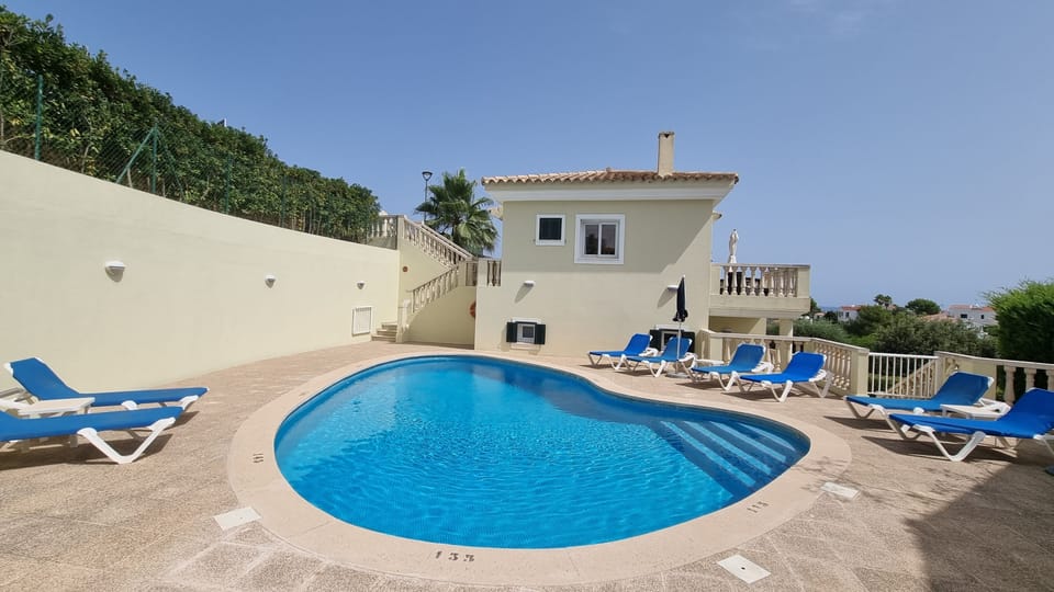 Pool area on south side of Villa.