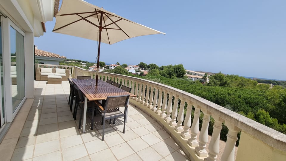 Main Terrace with doors to all rooms. Sun in morning, shaded from mid-afternoon