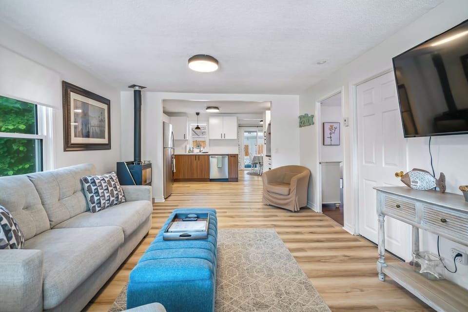 Open concept kitchen and living areas 