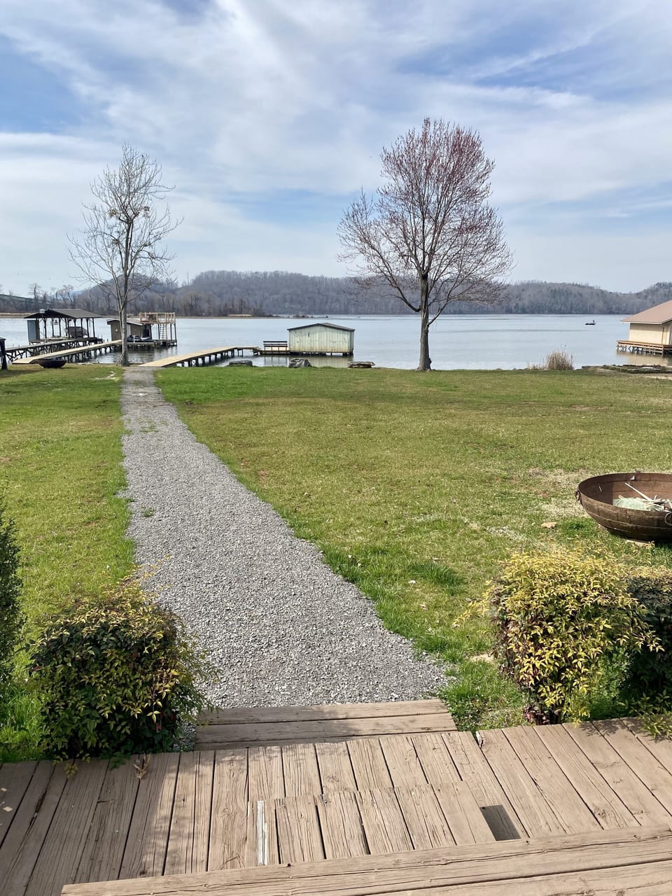 Walkway to boathouse.