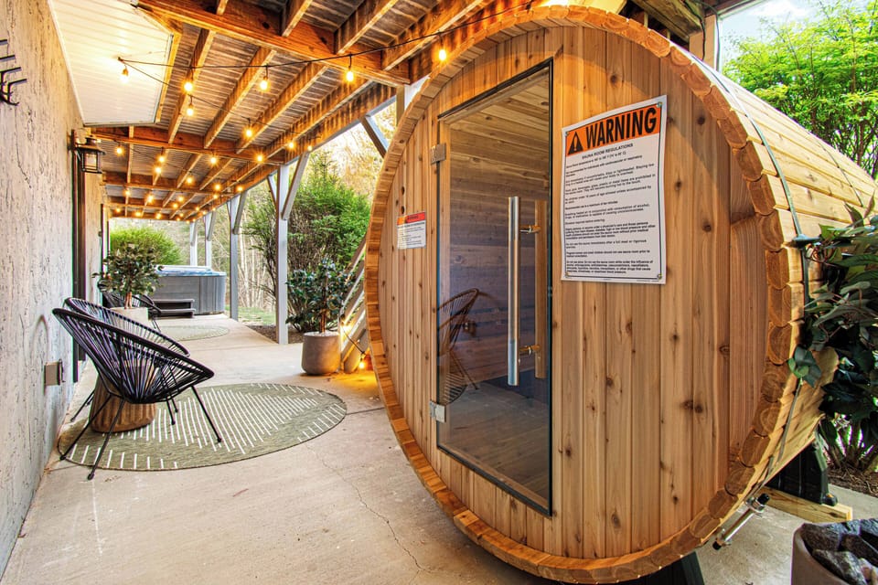 [Sauna] Relax in the Barrel Sauna Located on the Lower Patio.