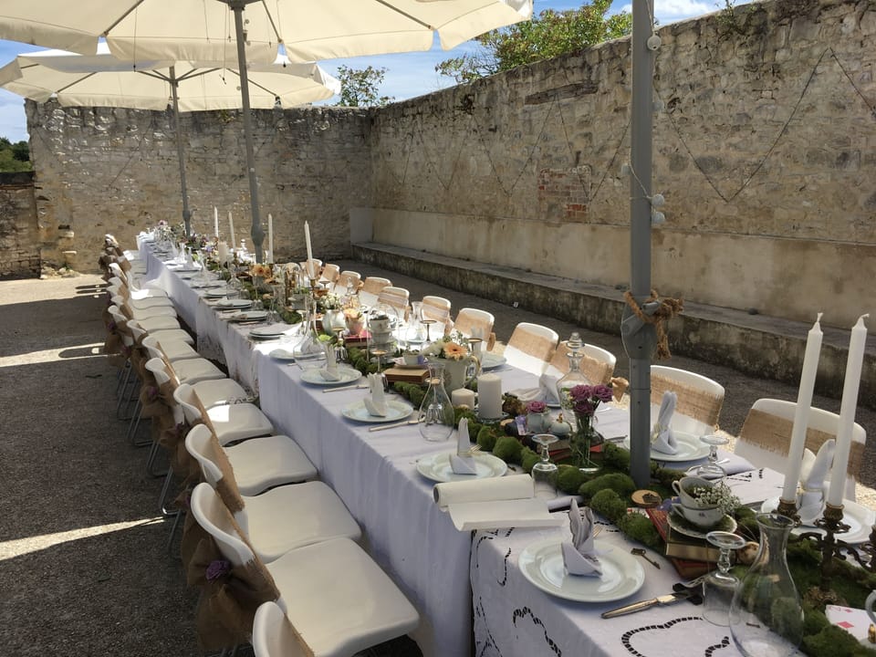 Outdoor banquet area