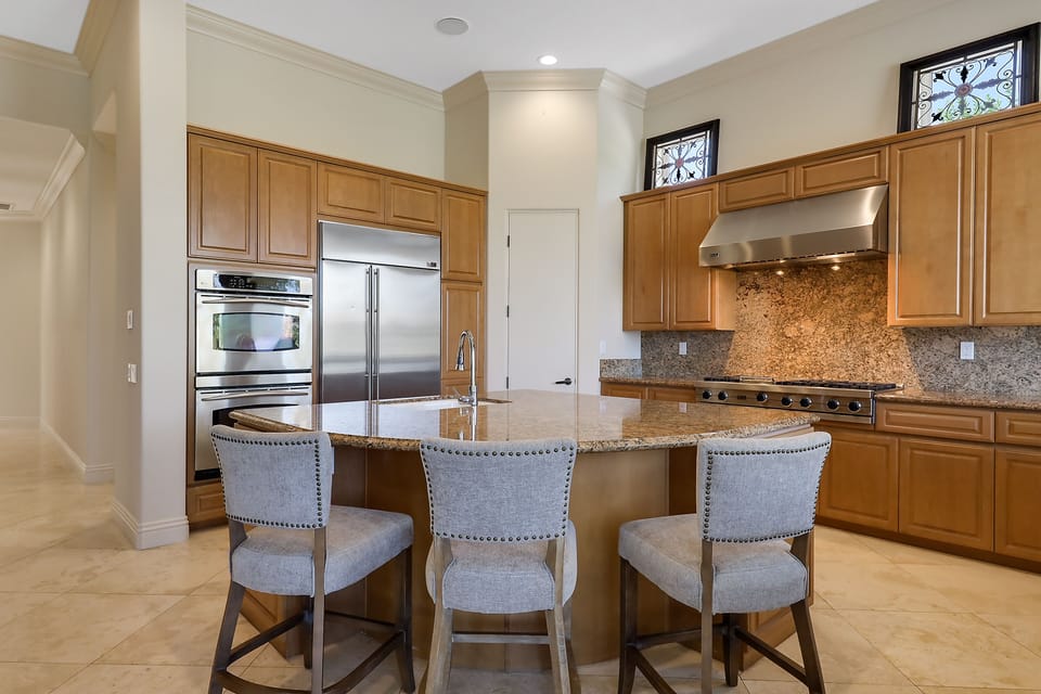 Large entertaining kitchen. 
