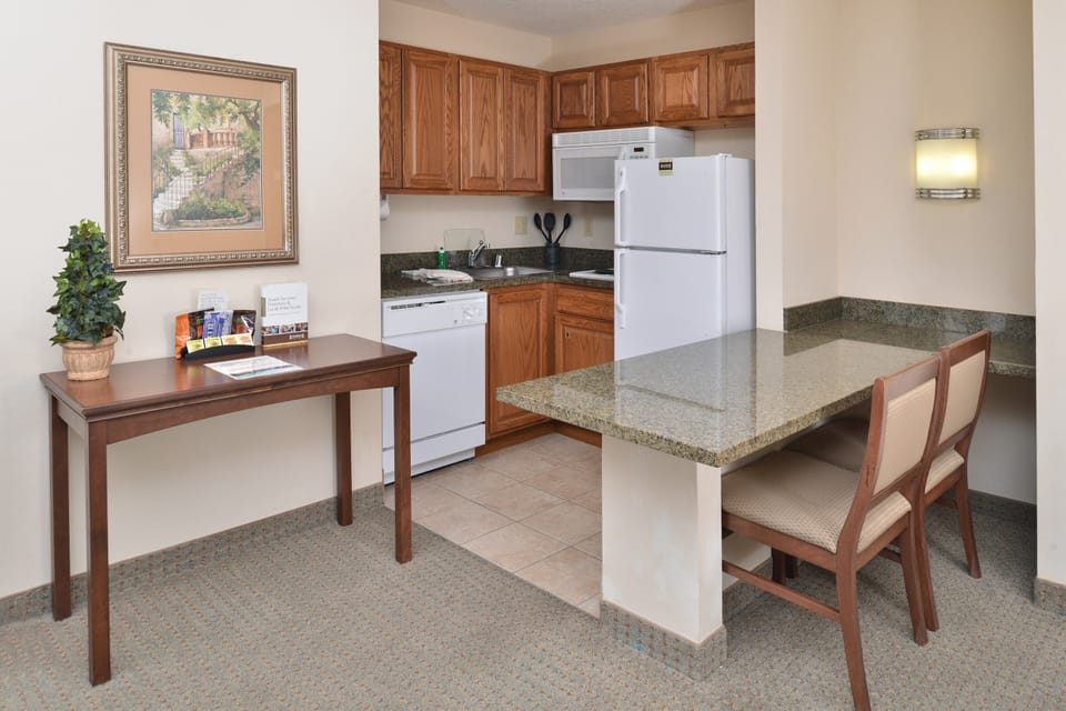 Prepare a meal in the equipped kitchen.