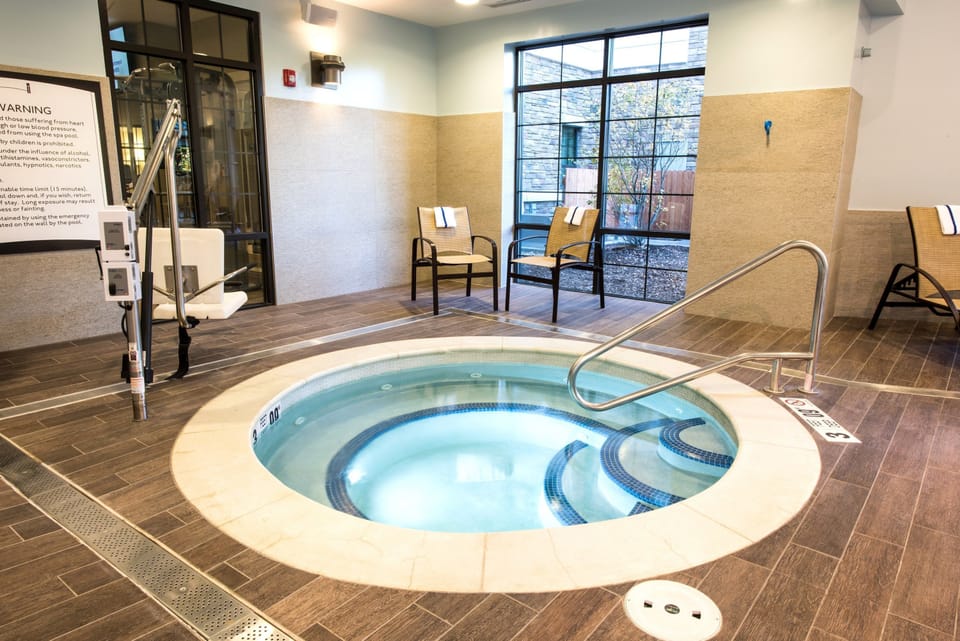 Soak sore muscles in the indoor hot tub.