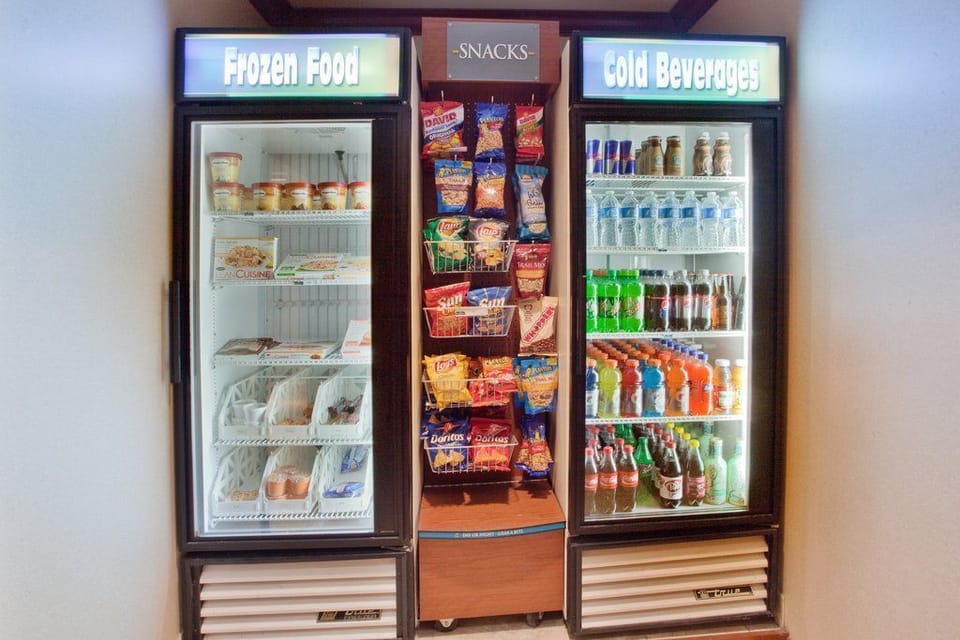 Choose from a variety of snacks and beverages anytime — convenience is just steps away.