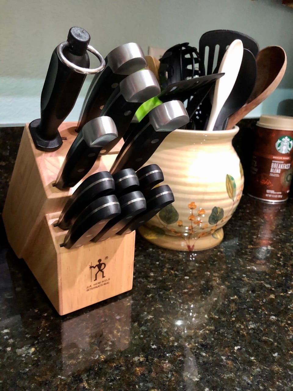 Tired of terrible rental knives? So were we! Our condo has Henckels knives!
