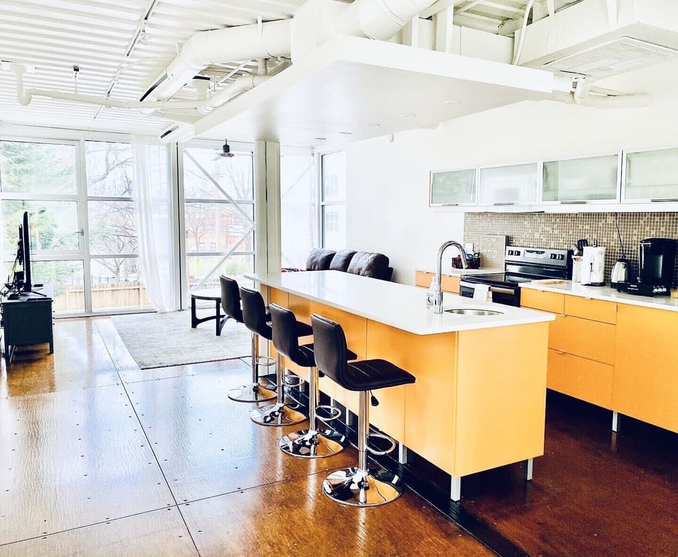 Beautiful open Kitchen and Living Room area when you first walk in.