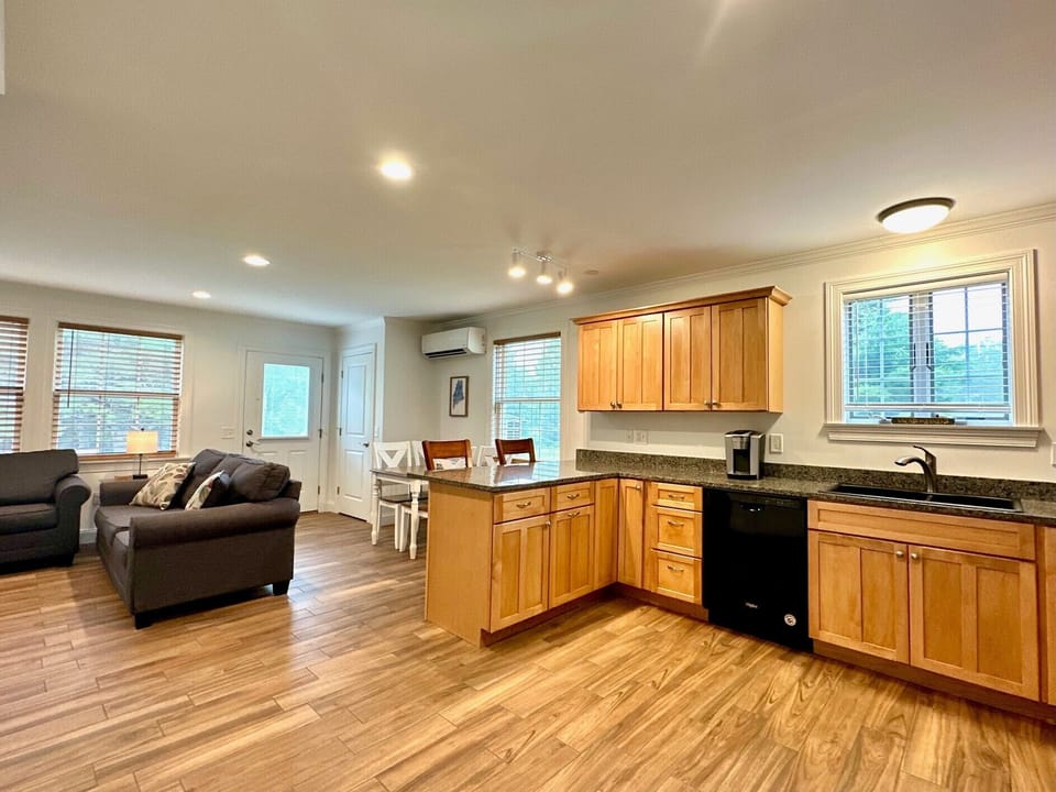 open kitchen, living area